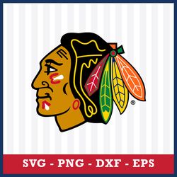 Chicago Blackhawks Svg, Chicago Blackhawks Logo Svg, NHL Svg, Sport Svg, Png Dxf Eps File