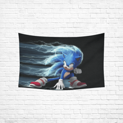 sonic wall tapestry, cotton linen wall hanging
