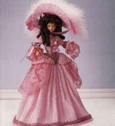 crochet pattern pdf-fashion doll barbie gown crochet vintage pattern-lady of the 18th century-doll dress pattern