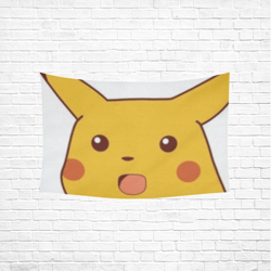 Surprised Pikachu Meme Wall Tapestry, Cotton Linen Wall Hanging