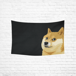 doge meme wall tapestry, cotton linen wall hanging