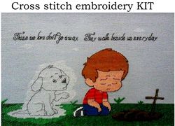 Cross Stitch KIT, Loss of Puppy, Dog Memorial Embroidery, Loss of Dog Gift, Pet Loss Gift, Dog Memory, Dog Remembrance