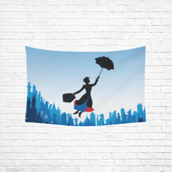 Mary Poppins Wall Tapestry, Cotton Linen Wall Hanging