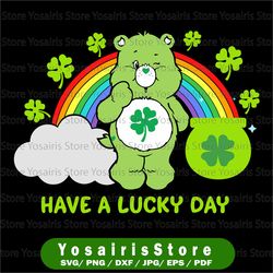 Care Bears Have a Lucky Day Svg, Green Bear Svg, Lucky Shamrock Svg