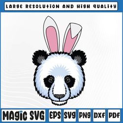 Funny Easter Bunny Svg, Panda Bear Svg, Cute Rabbit Svg, Kawaii Easter Pandas, Digital Download