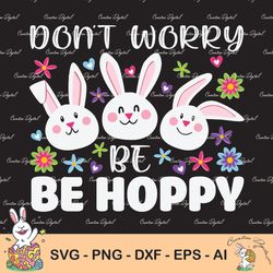 Easter Svg, Don't Worry Be Hoppy Svg, Retro Smiley Face Svg, Easter Bunny Svg, Easter Svg Design, Retro Easter Svg