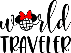 World Traveler Minnie Svg,  Love Mickey Svg, Disney Svg, Disney Mickey Mouse Svg Digital Download