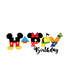 Disney Happy Birthday Svg,  Love Mickey Svg, Disney Svg, Disney Mickey Mouse Svg Digital Download