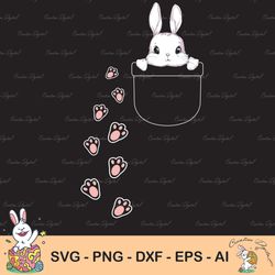 Cute Bunny In Svg Pocket, Bunny Svg, Bunny Lover Svg, Rabbit Lover Svg, Easter Svg, Easter Bunny Svg, Cute Bunny Svg, An