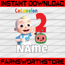 Cocomelon Personalized Name And Ages Birthday PNG, Cocomelon Brithday Png,Cocomelon Family Birthday Png, Watermelon