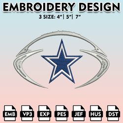Dallas Cowboys Embroidery Files, NFL Logo Embroidery Designs, NFL Cowboys, NFL Machine Embroidery Designs