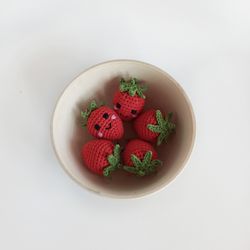 Strawberry decor, toy-5pcs,  kawaii strawberry