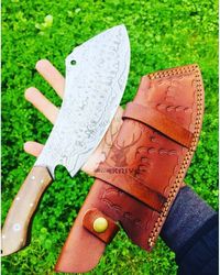 Handmade Forged Steel Cleaver Knife Traditional Chinese Chef Micarta Handle, Butcher Knife, Chef Cleaver, Chopper Knife