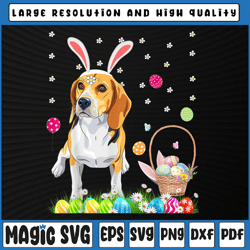 Bunny beagle Dogs With Easter Eggs Basket Png, Easter Download Dogs Png, Digital Download