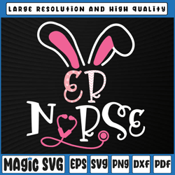 ER Nurse Stethoscope Png, Bunny Ears Png, Happy Emergency Room Easter Png, ER Nurse Png, Digital Download