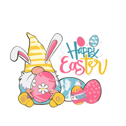 Gnome Rabbit Happy Easter Svg, Bunny Svg, Easter Rabbit Svg, Rabbit Svg, Easter Bunny Svg File Cut Digital Download
