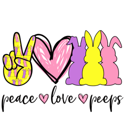 Peace Love Peep Happy Easter Svg, Bunny Svg, Easter Rabbit Svg, Rabbit Svg, Easter Bunny Svg File Cut Digital Download