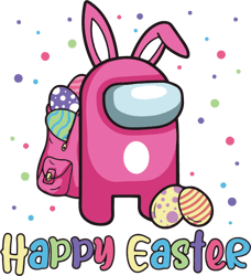 Among Us Bunny Happy Easter Svg, Bunny Svg, Easter Rabbit Svg, Rabbit Svg, Easter Bunny Svg File Cut Digital Download