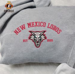 New Mexico Lobos Embroidered Sweatshirt, NCAA Embroidered Shirt, New Mexico Embroidered Hoodie, Unisex T-Shirt