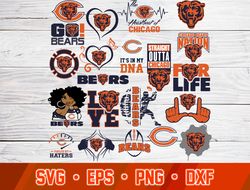 Chicago Bears svg bundle ,Chicago Bears  svg dxf eps png , N F L Teams svg , digital download
