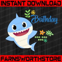 Birthday Shark Boy SVG, Cricut Cut files, Shark Family doo doo doo Vector EPS, Silhouette DXF, Design for tsvg