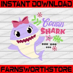 Cousin Shark Boy SVG, Cricut Cut files, Shark Family doo doo doo Vector EPS, Silhouette DXF, Design for tsvg