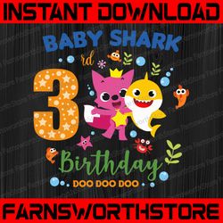 Shark 3rd Birthday Svg, Boy Birthday Shark Svg Dxf Eps, Boy Third Birthday Clipart, Three Year Old, Baby,Shark,