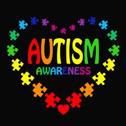 Heart Love Autism Awareness Svg, Autism Puzzle Piece Logo Svg , Autism Awareness Svg File Cut Digital Download
