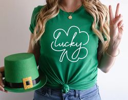 Lucky St. Patrick's Day Shirt, Lucky Clover Shirt, St. Patricks Day Shirt, Shamrock Lucky Shirt, Four Leaf Clover - T84