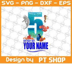 Finding Dory Birthday Png, Finding Nemo Png, Finding Dory Custom Name Png for Boys and Girls Birthday Sublimation PNG