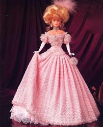crochet pattern PDF-Victorian Fashion doll Barbie gown crochet vintage pattern-Crochet blueprint-Doll dress pattern