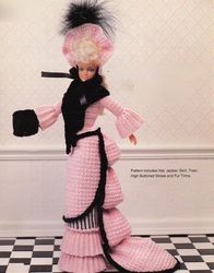 crochet pattern PDF-Fashion doll Barbie gown- Walking Suit-crochet vintage pattern-Crochet blueprint-Doll dress pattern
