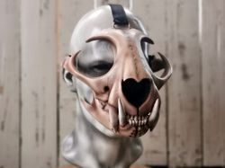 Lynx skull mask bobcat Realistic Replica, cosplay prop, Horror style, ritual skull mask, fantasy mask, cosplay face mask