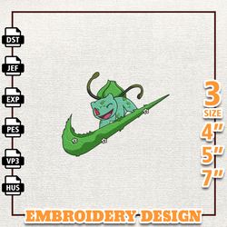Nike Bulbasaur Pokemon Embroidery Design Digital Embroidery Machine
