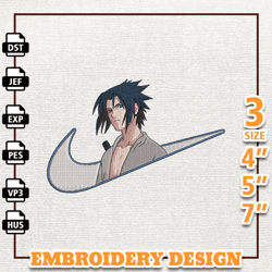Nike Sasuke Naruto Embroidery Design Digital Embroidery Machine