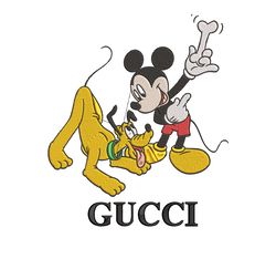 Embroidery Mickey And Pluto Funny Gucci Logo Design File Trendy Embroidery Design