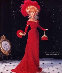crochet pattern PDF-Barbie fashion Beaded Theater gown - crochet vintage pattern-Crochet blueprint-Doll dress pattern