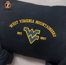 West Virginia Mountaineers Embroidered Sweatshirt, NCAA Embroidered Shirt, Embroidered Hoodie, Unisex T-Shirt