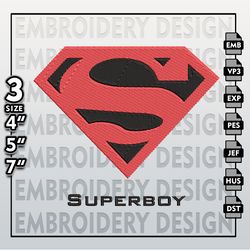 Superboy Movie Embroidery Designs, DC Comics  Embroidery Files,  Superboy, Machine Embroidery Pattern