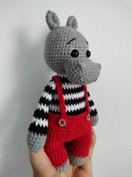 Crochet Toy amigurumi Hippopotamus handmade soft toy baby gift