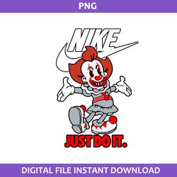 Pennywise With Nike Logo Png, Nike Logo Png, Pennywise Png, Nike Horror Png Digital File