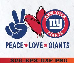 Peace love with New York Giants,  Svg,Png,Eps,Dxf