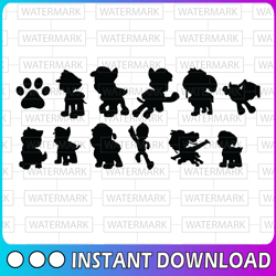 Paw Patrol SVG Layered, Skye Svg, Chase Svg, Everest Svg, Tracker Svg, Rubble Svg, For Cricut, For Silhouette, Clipart,