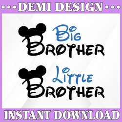 Mickey mouse little brother svg, big brother cut file, brothers svg, disney family svg, mickey birthday svg, mickey brot