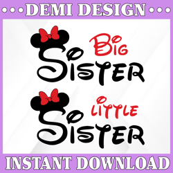 Little sister svg, Big sister svg, Middle sister svg, Minnie SVG, Disney svg, Minnie cit file, Mouse Ears sister, cricut