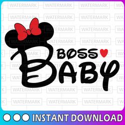 Boss Baby Disney Svg, Mickey Mouse Svg, Minnie Mouse Svg, Disney Clipart, Mickey Head Svg, Minnie Ears Svg, Png,Pdf, Dxf