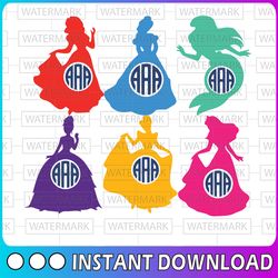 Disney Princess SVG - Disney Princess Silhouette - Disney Bundle SVG - Disney Princess Clipart- Disney Princess Cut File