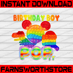 Pop It Birthday Boy PNG, Pop It Fidget Toy Png, Boy Pop It Birthday, Pop It Party, Just Poppin Printable Sublimation