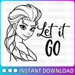 Frozen Elsa Let It Go Disney SVG Clipart Cricut Silhouette Crafting Digital Download