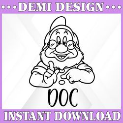 Doc dwarf svg, dxf, png, Snow white svg, Disney cricut, clipart, image file, digital